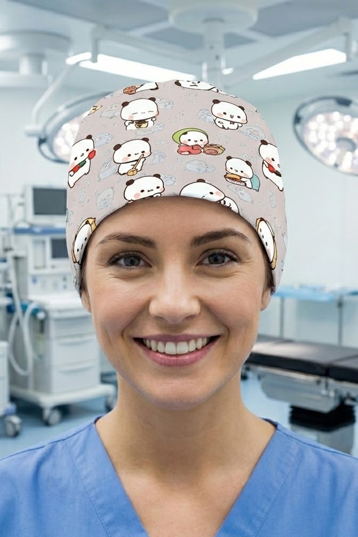 Bubu Desenli Unisex Cerrahi Bone Hemşire ve Doktor Bone