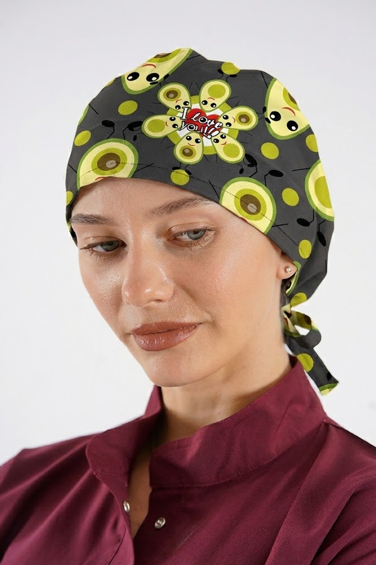 Avakado 1 Desenli Unisex Cerrahi Bone Hemşire ve Doktor Bone
