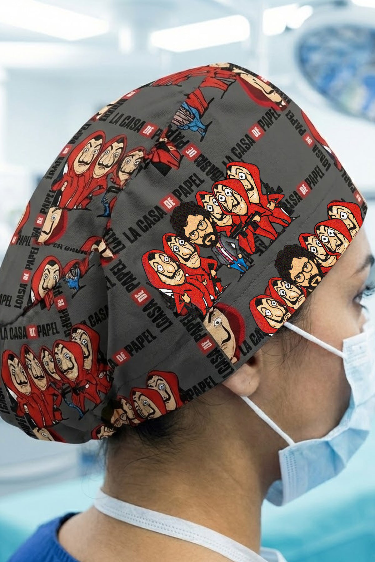 La Casa De Papel Desenli Unisex Cerrahi Bone Hemşire ve Doktor Bone