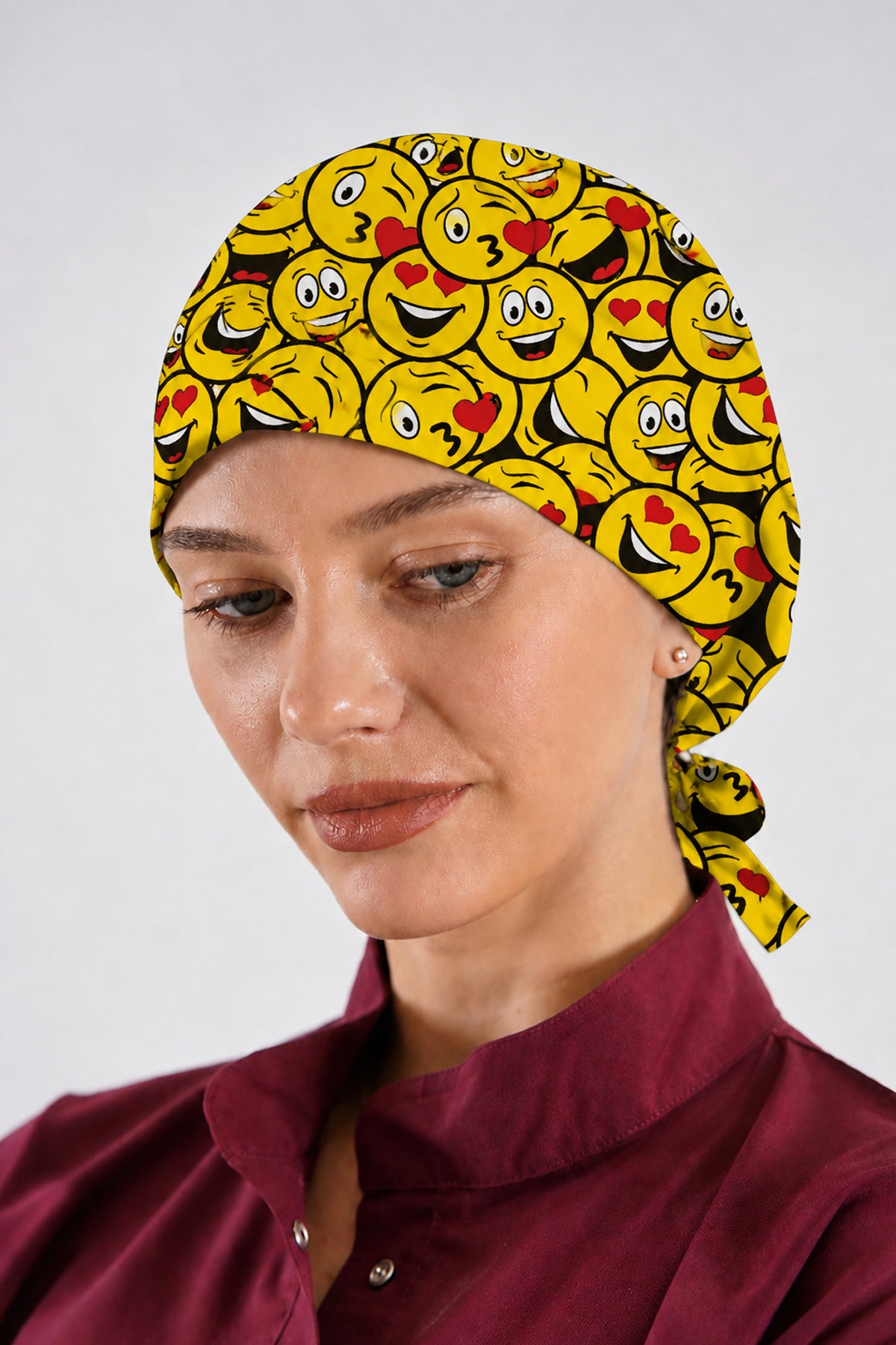 Smile Desenli Unisex Cerrahi Bone Hemşire ve Doktor Bone