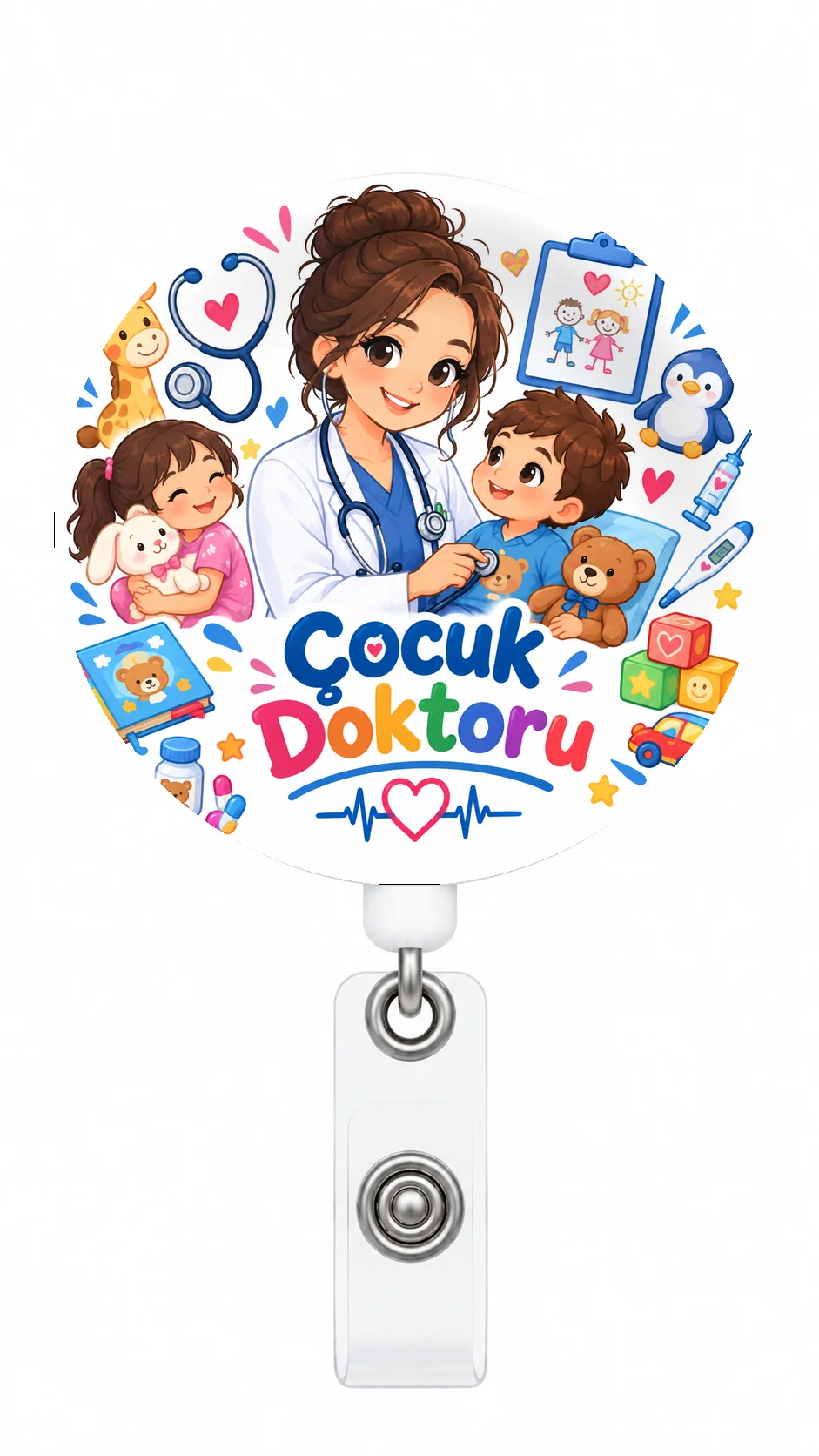 Desenli Yaka Kartı Yoyosu #127 - Likralı Doktor Hemşire Yoyosu